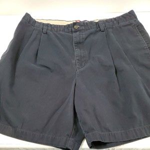 Chaps Ralph Lauren Men's Pleated Shorts Size 40 Navy Blue Pockets